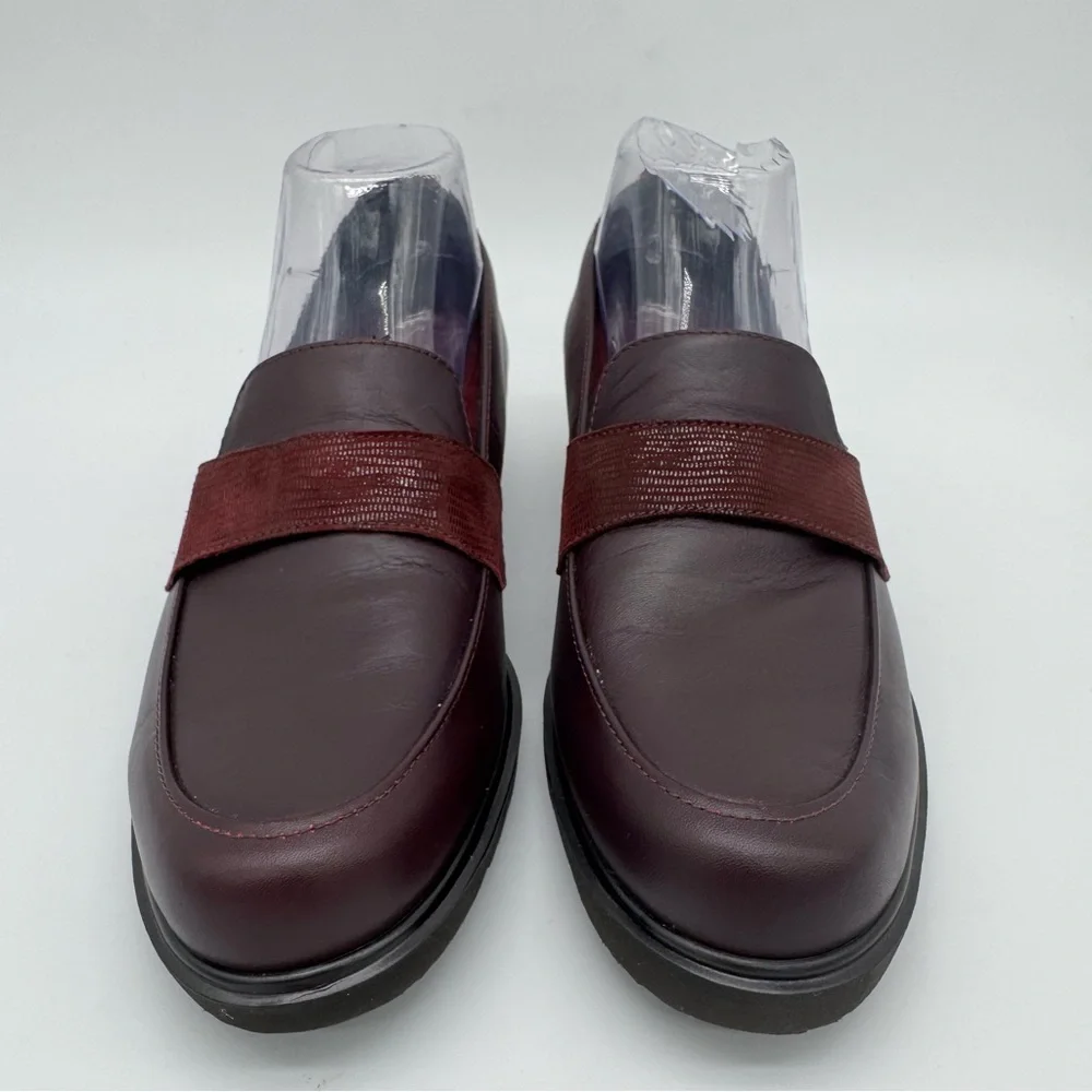 Munro Geena Wine Purple Leather Loafer Size 8 M - Picture 3 of 11
